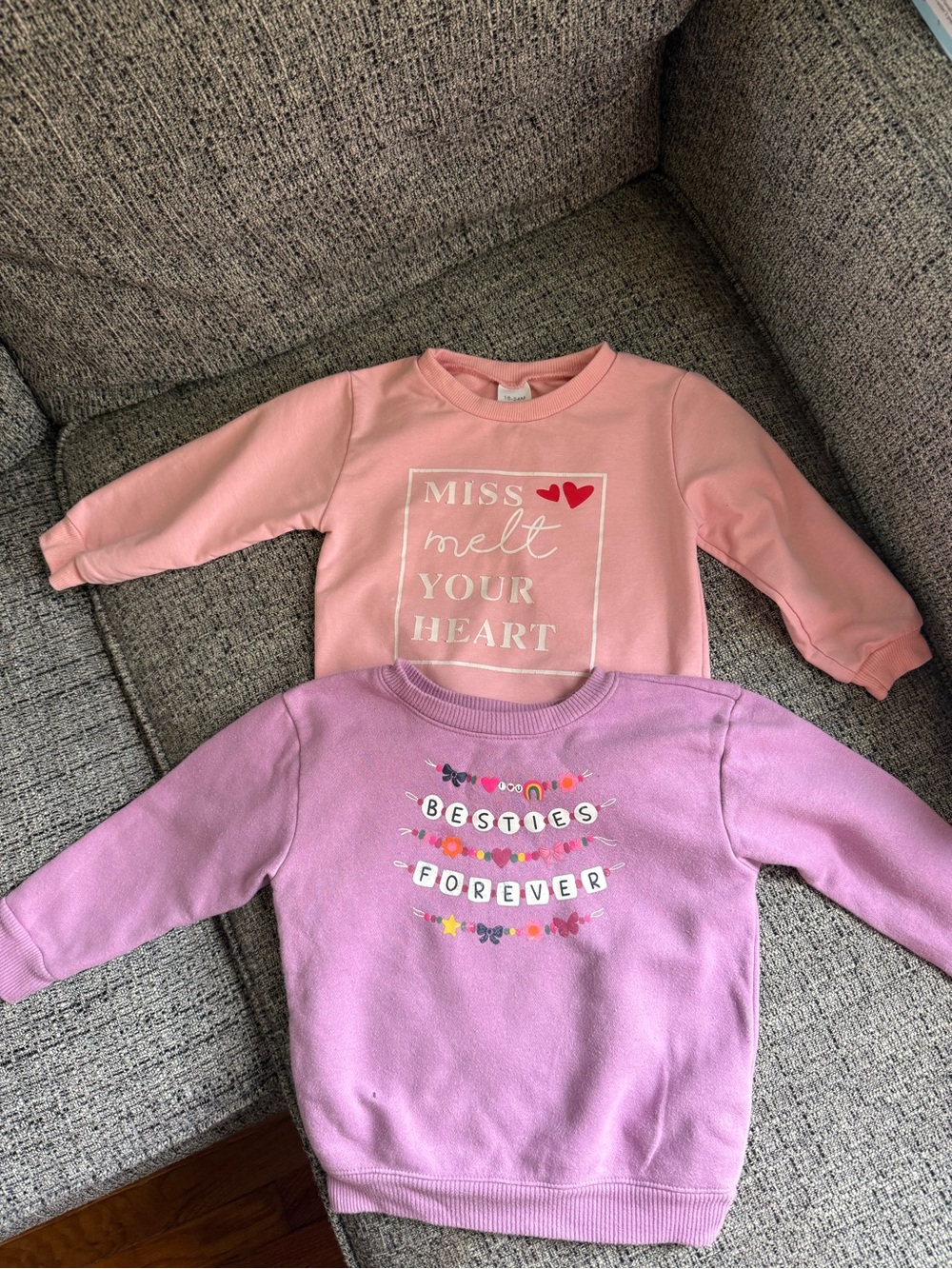 Garanimals Pink & Lavender Girls Sweatshirt Duo